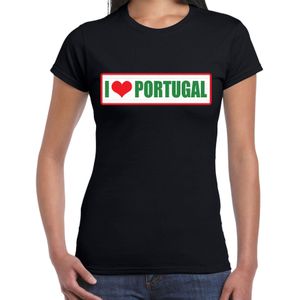 I love Portugal landen t-shirt zwart dames - Feestshirts