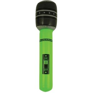 Neon groene opblaasbare microfoon 40 cm - Opblaasfiguren