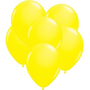 32x stuks Neon fel gele latex ballonnen 25 cm - Ballonnen