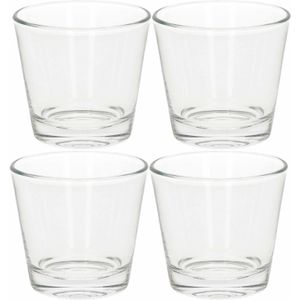4x Glazen theelichten/waxinelichten kaarsenhouders 9 x 8,5 cm - Woonaccessoires - Theelicht/waxinelicht kaarshouders