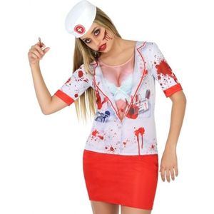 Carnavalskleding horror zuster shirt - Carnavalskostuums