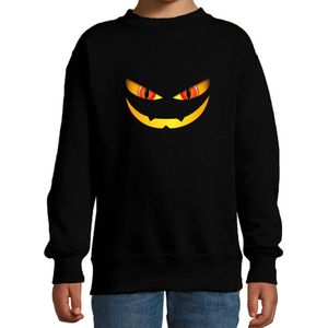 Monster gezicht halloween verkleed sweater zwart voor kinderen - Feesttruien
