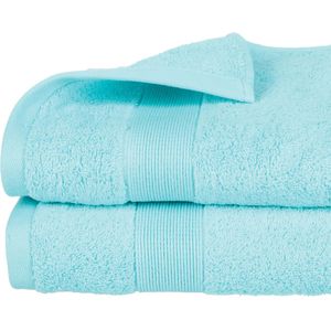 Atmosphera Badhanddoek - 4x - aqua lichtblauw - 70 x 130 cm - katoen - 450 grams - luxe handdoek - Badhanddoek