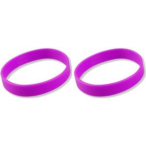 25x stuks siliconen armband neon paars - Verkleedarmdecoratie