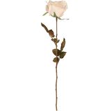 Top Art Kunstbloem roos Calista - wit creme - 66 cm - plastic steel - decoratie bloemen