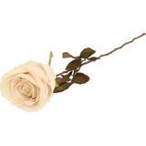 Top Art Kunstbloem roos Calista - wit creme - 66 cm - plastic steel - decoratie bloemen