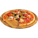 3x stuks houten serveerborden/pizzaborden rond 32 cm - Pizzaborden/serveerborden van hout