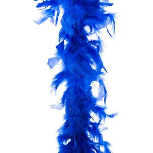 Carnaval verkleed veren Boa kleur blauw 2 meter - Verkleed boa