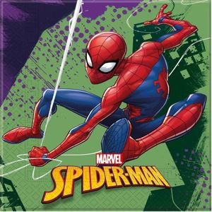 20x Marvel Spiderman feestartikelen servetjes 33 x 33 cm papier - Feestservetten