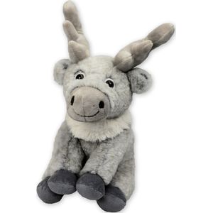 Inware Pluche Eland Rendier Knuffeldier - Grijs - Staand - 22 cm - Dieren Knuffels