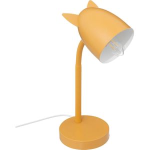 Kinderkamer bureaulamp - met oortjes - geel - metaal - 18 x 12,5 x 31 cm - tafellamp - Bureaulampen