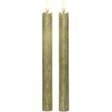 Kaarsen set van 2x stuks Led dinerkaarsen goud 24 cm - LED kaarsen