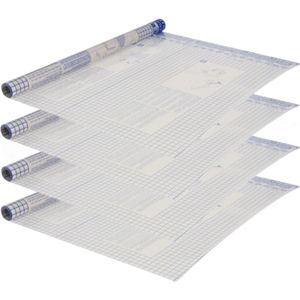 Pakket van 4x stuks transparante Boeklon kaftfolie zelfklevend 250 x 50 cm - Kaftpapier