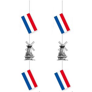 Set van 2x stuks Nederland thema hang slingers met molen  - Feestslingers