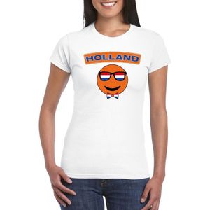 T-shirt wit Holland smiley wit dames - Feestshirts