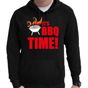 BBQ time bbq / barbecue cadeau hoodie zwart voor heren - Feesttruien