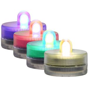 LED waxinelichtjes/theelichtjes voor onder water - set van 8x - meerkleurig - LED kaarsen