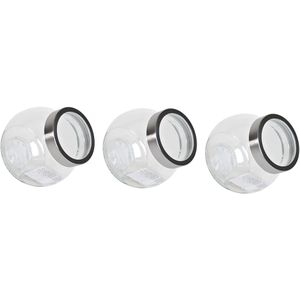 Pakket van 8x stuks transparante snoeppotten/voorraadpotten 1500 ml van glas