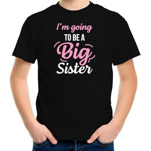 Going to be a big sister cadeau t-shirt zwart meisjes - Aankodiging zwangerschap grote zus - Feestshirts