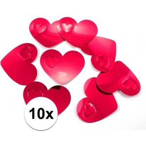 Mega confetti rode hartjes versiering 10 stuks - Confetti