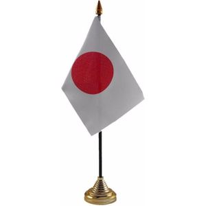 Polyester Japanse vlag voor op bureau 10 x 15 cm - Vlaggen