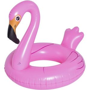 Opblaasbare zwemring/zwemband dieren roze flamingo 115 x 110 cm - Zwembanden