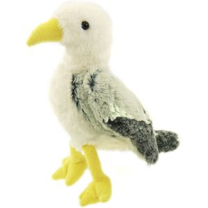 Creation pluche zeemeeuw knuffeldier - grijs/wit - met geluid - 25 cm - Vogel knuffels