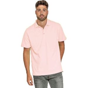 Heren basic poloshirt - lichtroze - korte mouw - katoen - Polo shirts