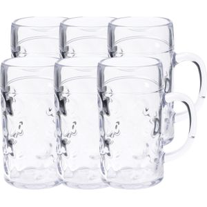 Bierpul/bierglas - 20x - transparant -  onbreekbaar kunststof - 500 ml - Bierglazen