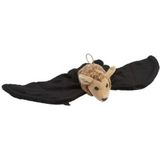 Pluche Zwart/Bruine Vleermuis Knuffel Hangend 45 cm - Vleermuizen Nachtdieren Knuffels