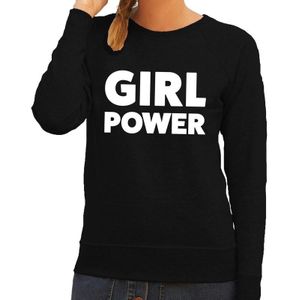 Girl Power tekst sweater zwart voor dames - Feesttruien