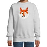 Cartoon vos trui grijs voor jongens en meisjes - Cartoon dieren sweater kinderen - Sweaters kinderen