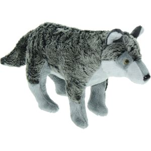 Pluche knuffel dieren Wolf van 28 cm - Speelgoed wolven knuffels - Cadeau voor jongens/meisjes