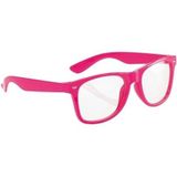 3x Neon roze party verkleedbril voor volwassenen - Verkleedbrillen