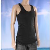 Set van 4x stuks beeren heren hemd/singlet zwart 100% katoen, maat: 2XL - Hemden