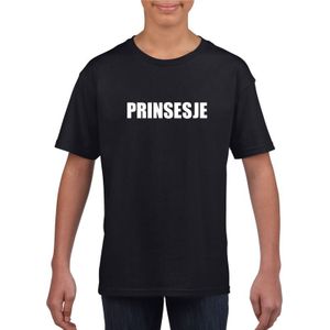Prinsesje tekst t-shirt zwart meisjes - T-shirts