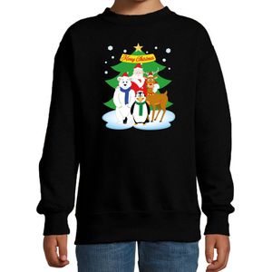 Kersttrui kerst vriendjes zwart kinderen - kerst truien kind