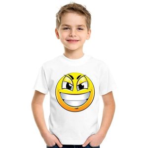 Emoticon t-shirt ondeugend wit kinderen - T-shirts