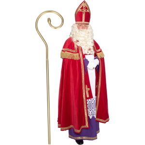 Sinterklaas kostuum - inclusief luxe krul staf 203 cm - Carnavalskostuums