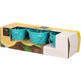 Decoris Citronella Kaarsen - In Zink Potje - set 3x - Blauw - 5 Branduren