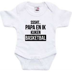 Sssht kijken basketbal verkleed/cadeau baby rompertje wit jongens/meisjes EK / WK supporter - Rompertjes