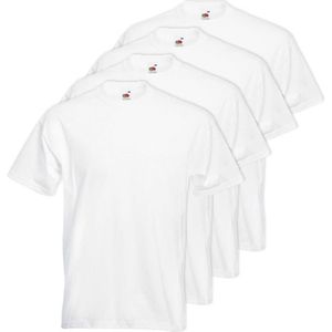 4x Grote maten witte t-shirts 4XL met korte mouwen voor heren - T-shirts