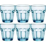 Set van 6x stuks tumbler waterglazen/drinkglazen blauw 270 ml - Drinkglazen
