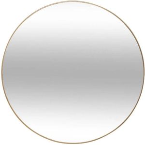 Atmosphera Spiegel/wandspiegel - rond - Dia 38 cm - metaal/glas - goud - Spiegels