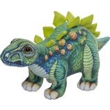 Speelgoed set van 2x pluche dino knuffels T-Rex en Stegosaurus van ongeveer 30 cm