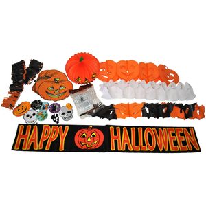 Halloween decoratieset - 22-delig - feestdecoratie/versierpakket - Hangdecoratie