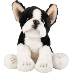 Pluche knuffel dieren Boston Terrier hond 13 cm - Speelgoed knuffelbeesten - Honden soorten