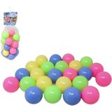 Kunststof ballenbak ballen - felle vrolijke kleuren - 48x stuks - ca 6 cm - Ballenbakballen