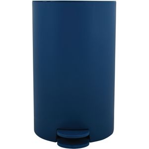 Prullenbak/pedaalemmer - kunststof - marine blauw - 3 liter - 15 x 27 cm - Badkamer/toilet - Pedaalemmers