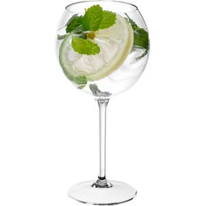 1x Rode wijn/gin tonic ballon glazen transparant 650 ml van onbreekbaar kunststof - Wijnglazen